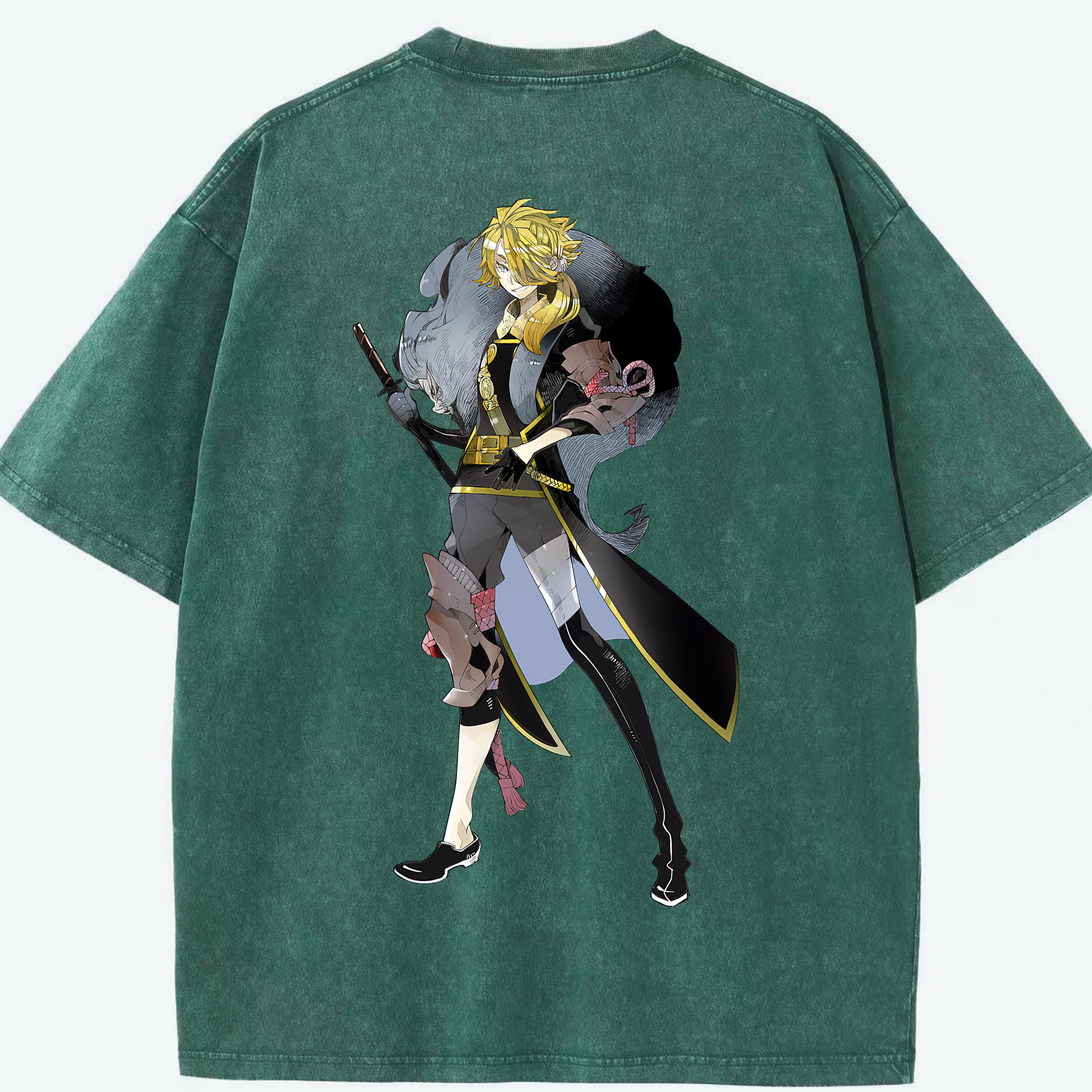 （画像用） 刀剣乱舞 Touken Ranbu 綿100% ヴィンテージ風 半袖Tシャツ（背面プリント）